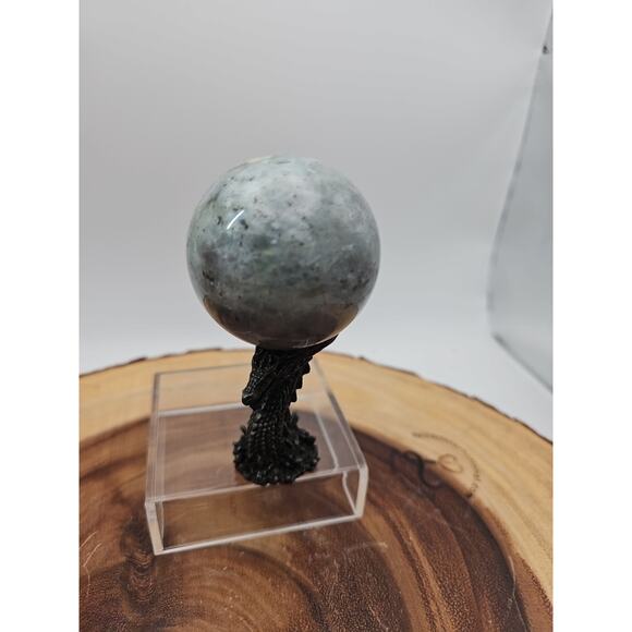 Rainbow Labradorite Sphere .45lb 53mm W/Dragon Stand - Picture 8 of 12
